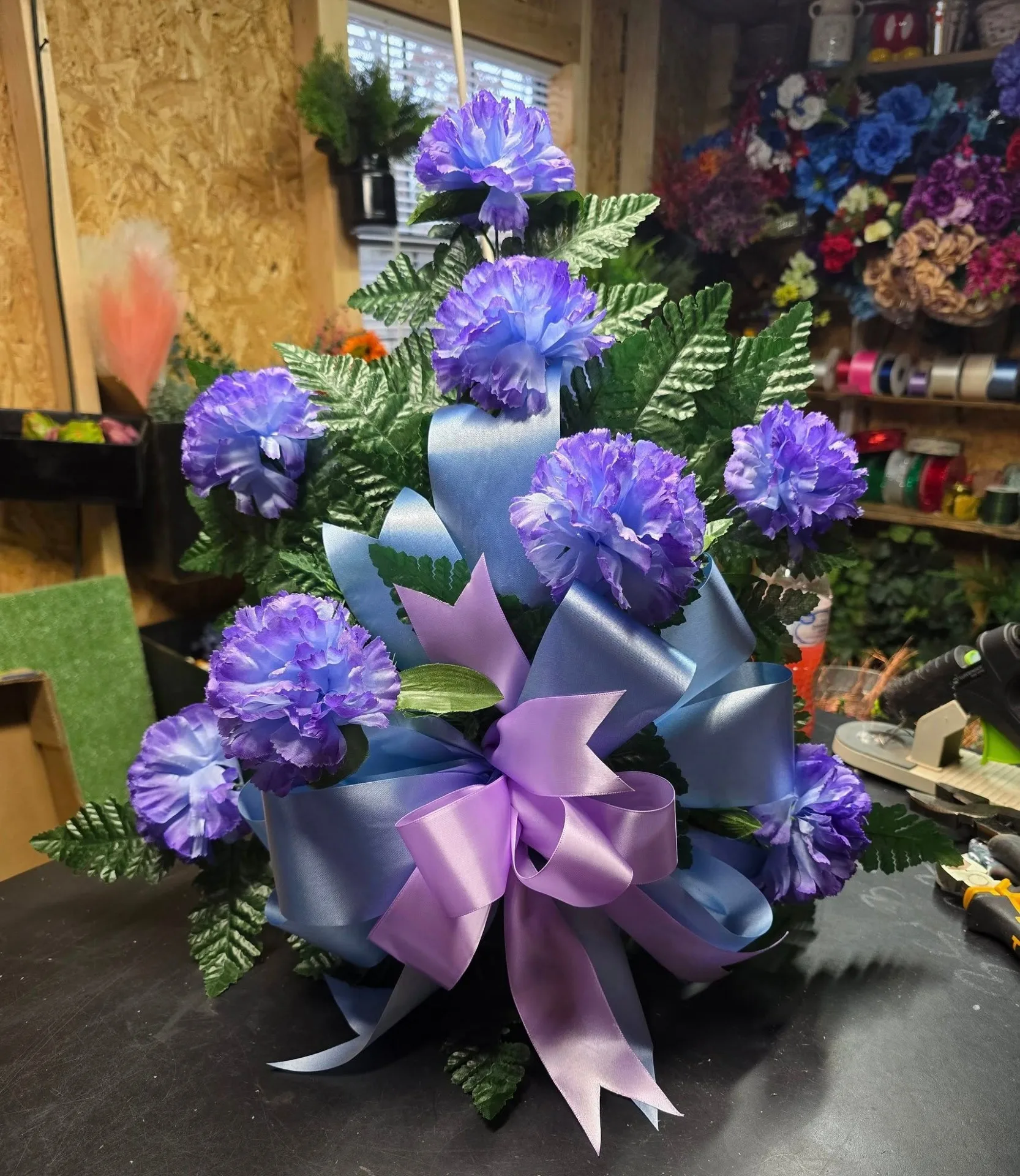 'Purple/Blue' Flat Silk Spray 'Purple/Blue' Flat Silk Spray