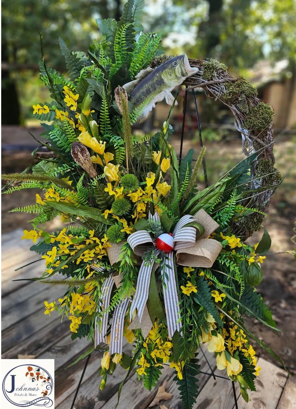 Fish Themed Silk Grapevine Wreath