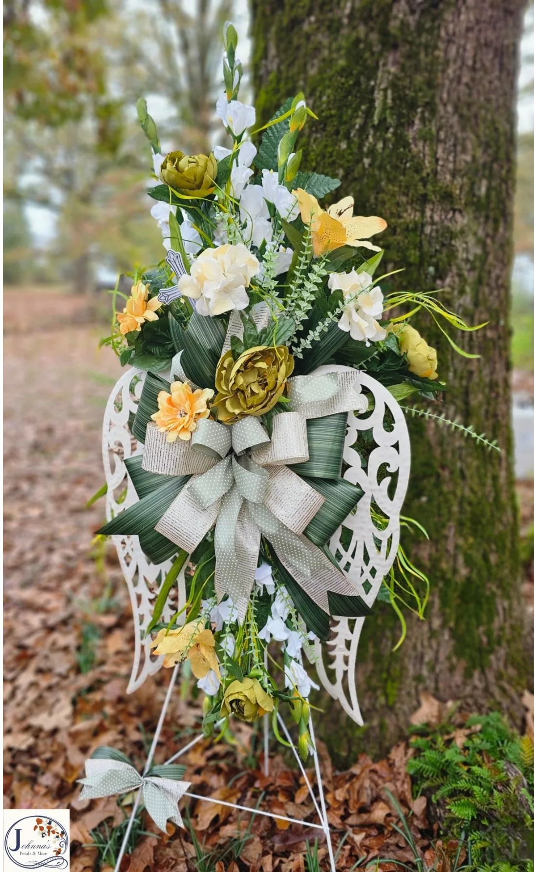 Angel Wings Silk Spray on stand Silk Arrangement