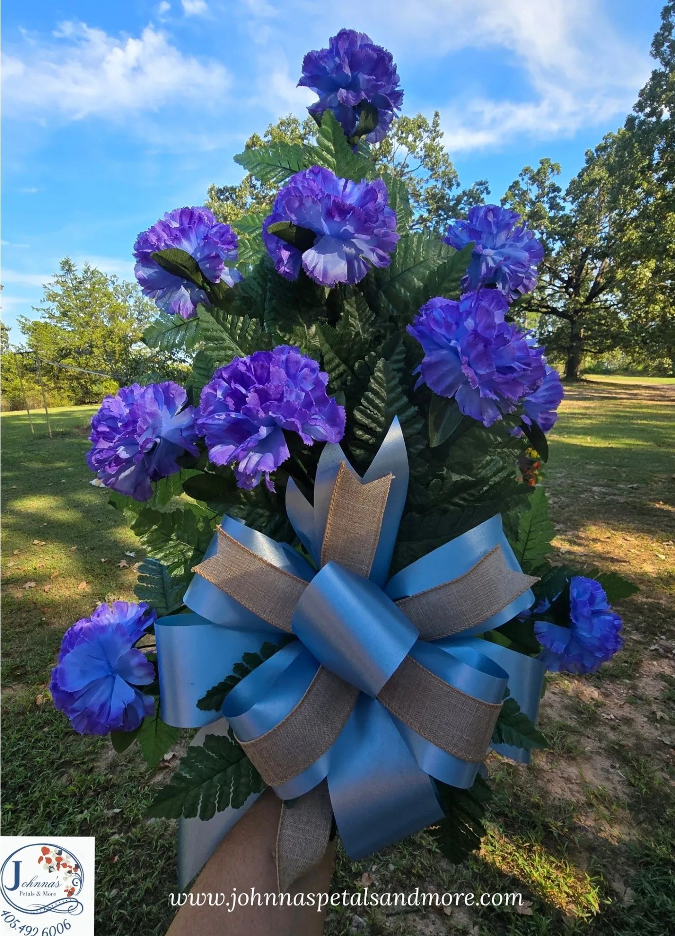 Purple and Blue Flat Silk Spray