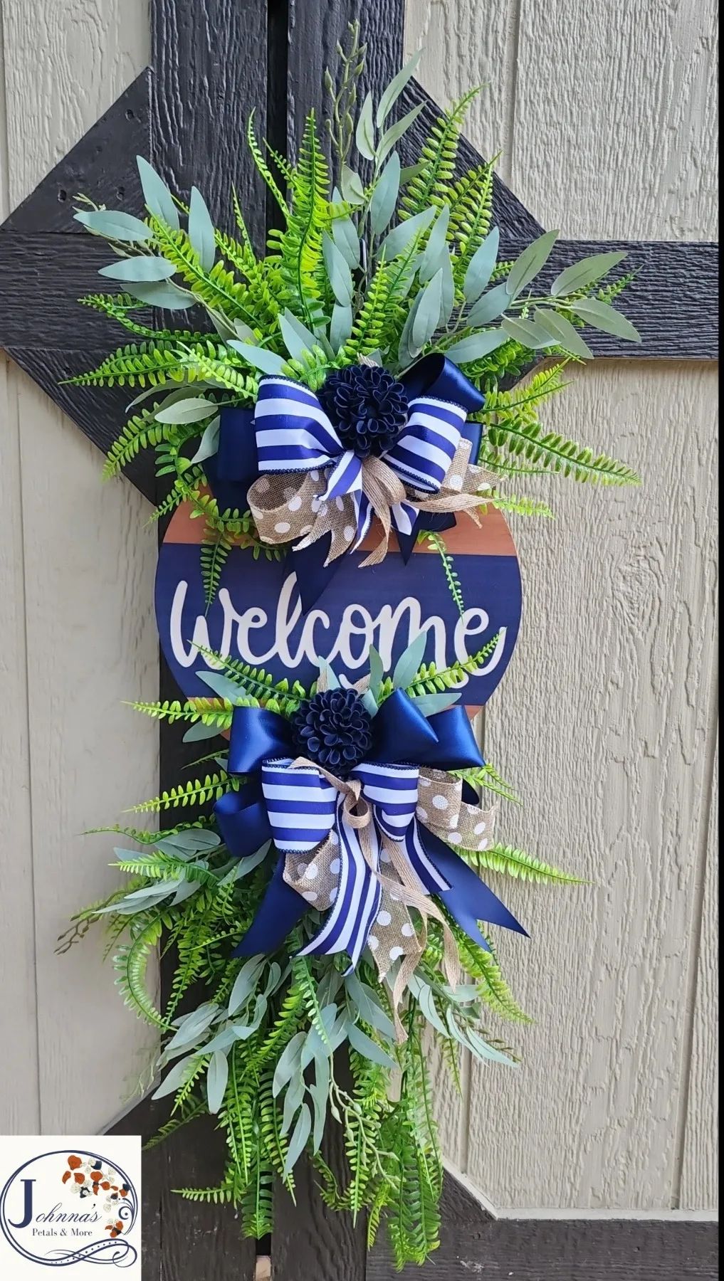 Silk Welcome Door Hanger Wreath