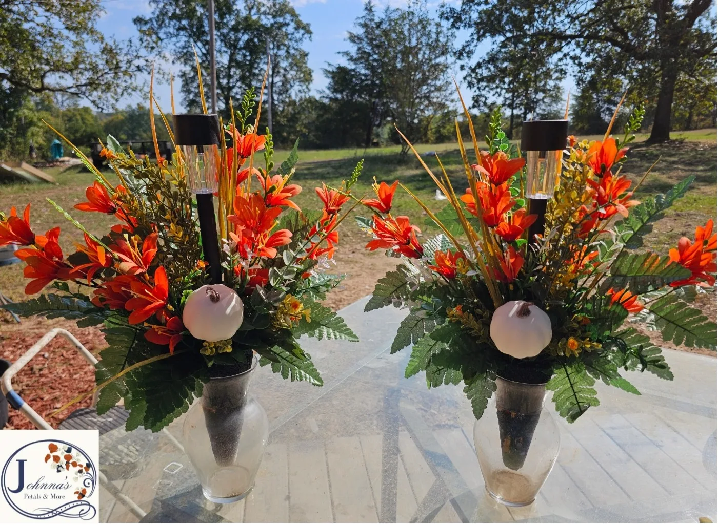 Silk Matching Cemetery Vase Inserts w/solar Silk Arrangement Silk Matching Cemetery Vase Inserts w/solar Silk Arrangement