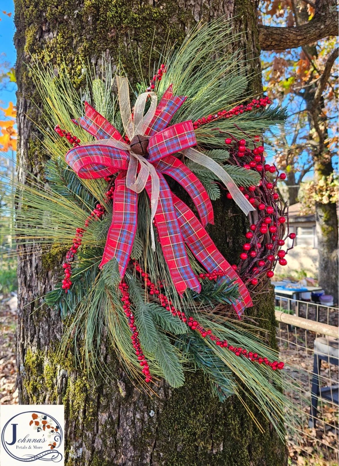 Country Christmas Grapevine Wreath