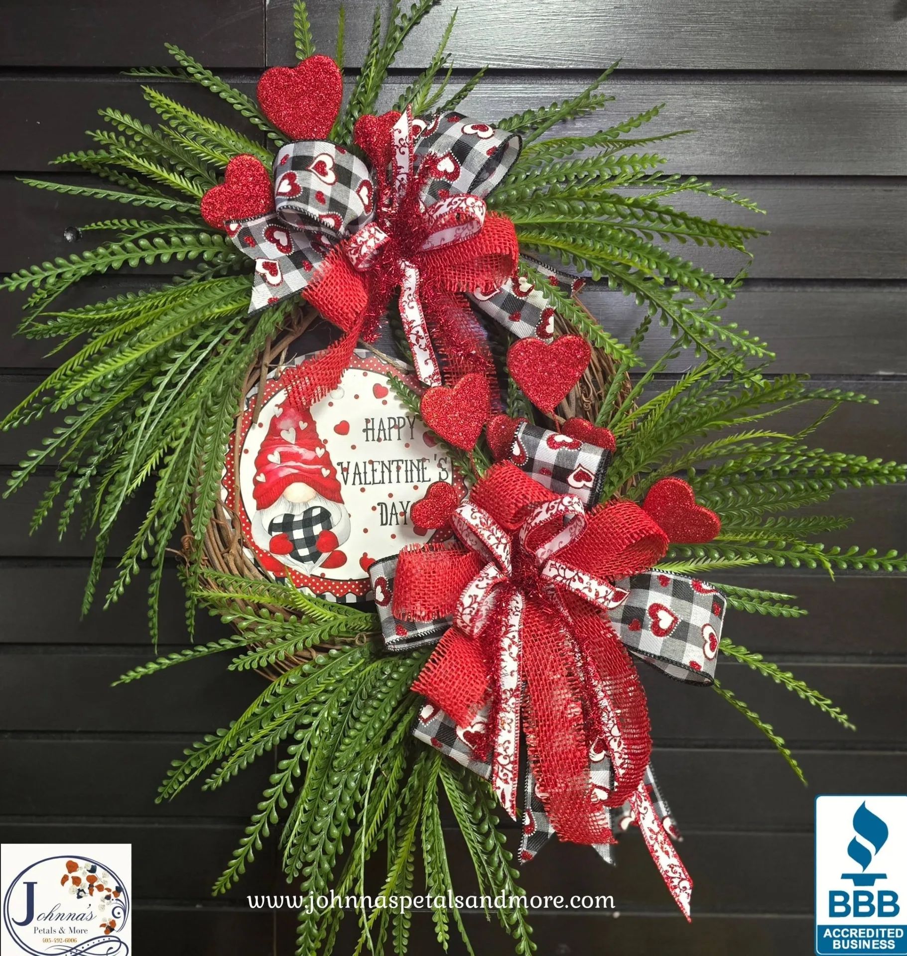 Gnome Valentine Grapevine Wreath