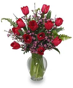 TULIPÁNES ROJOS Arreglo Floral