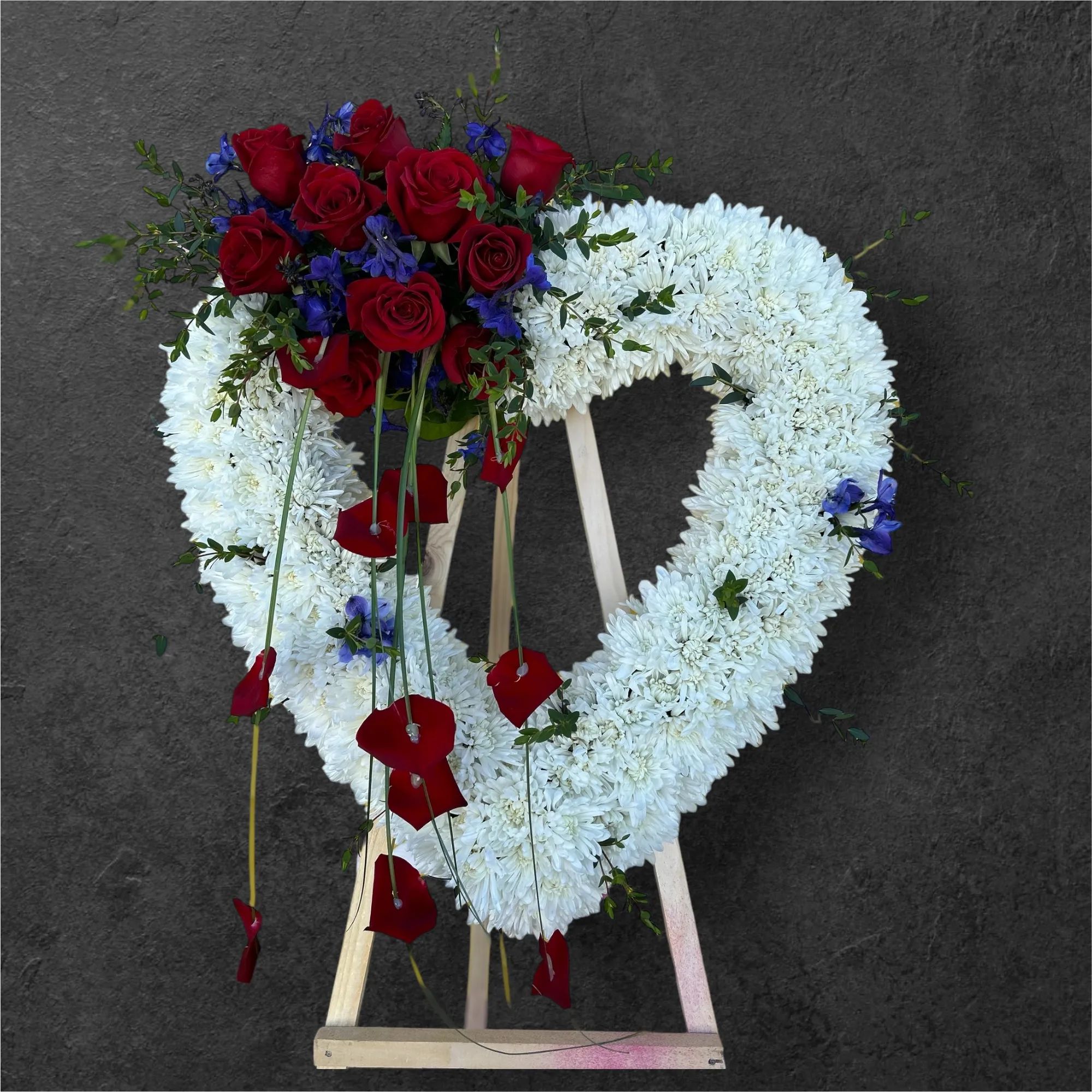 Elegant Heart Sympathy Wreath