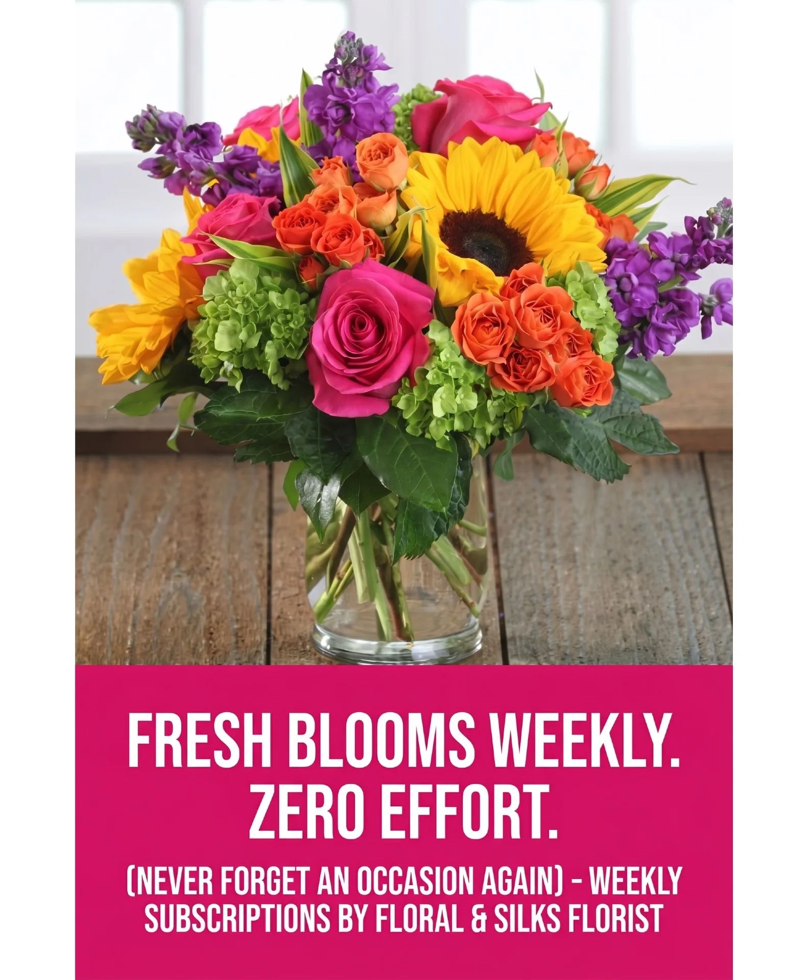Weekly Flower Arrangements For 1 Month Weekly Floral Subscription