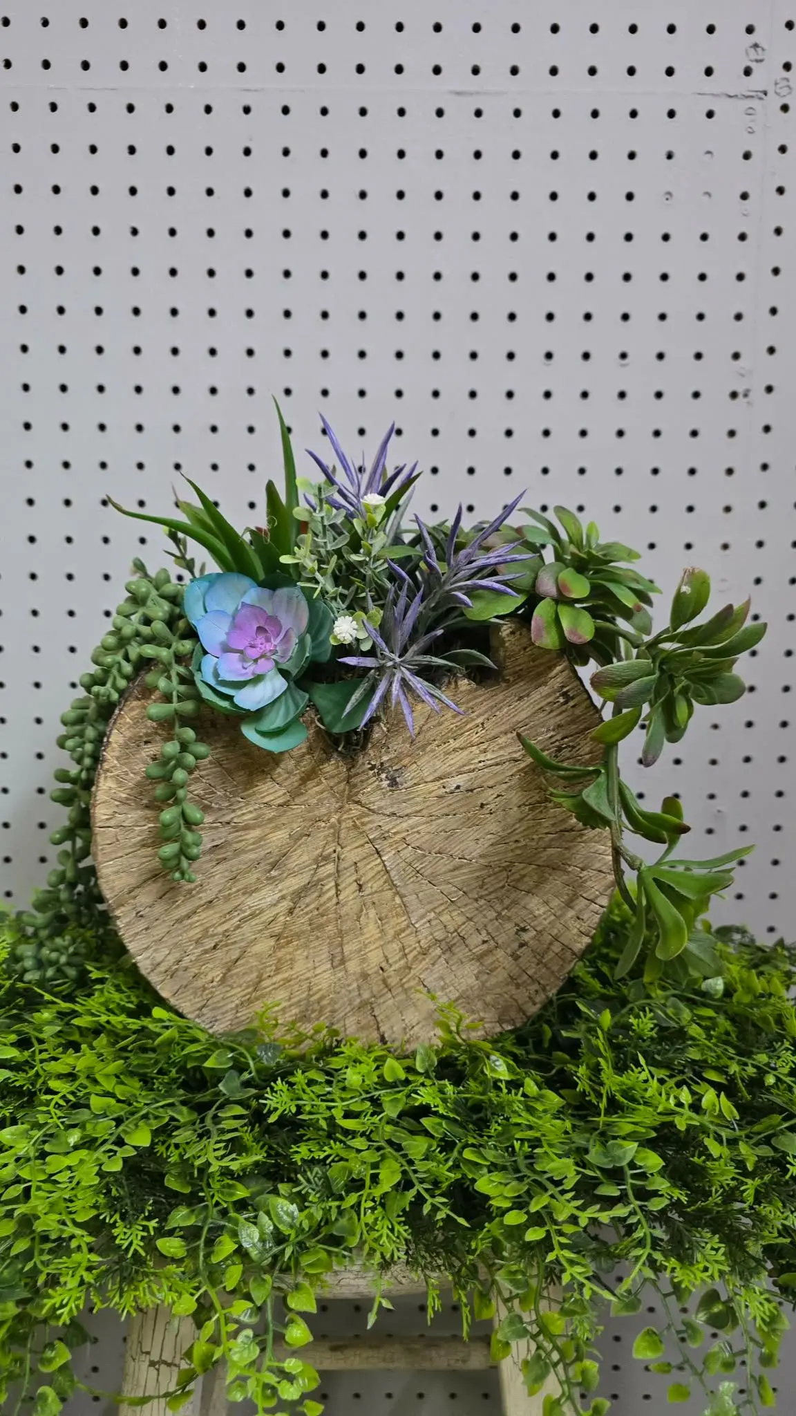 Faux Succulent in Faux log Faux Succulent in Faux log