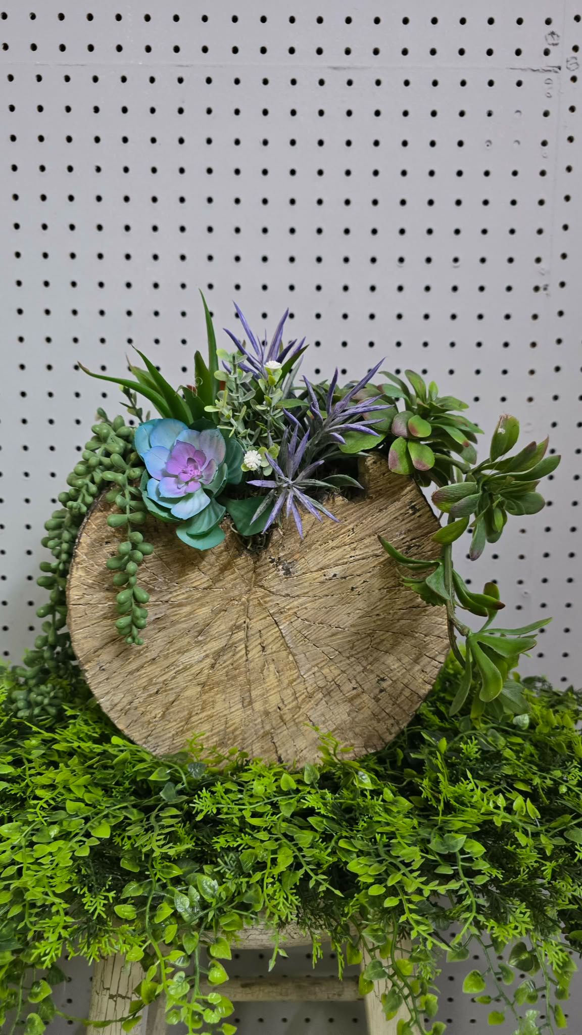 Faux Succulent in Faux log Faux Succulent in Faux log