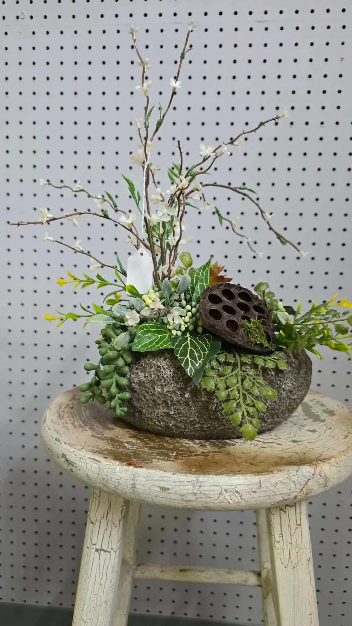 Faux Succulent Faux Rock vase Faux Succulent Faux Rock vase