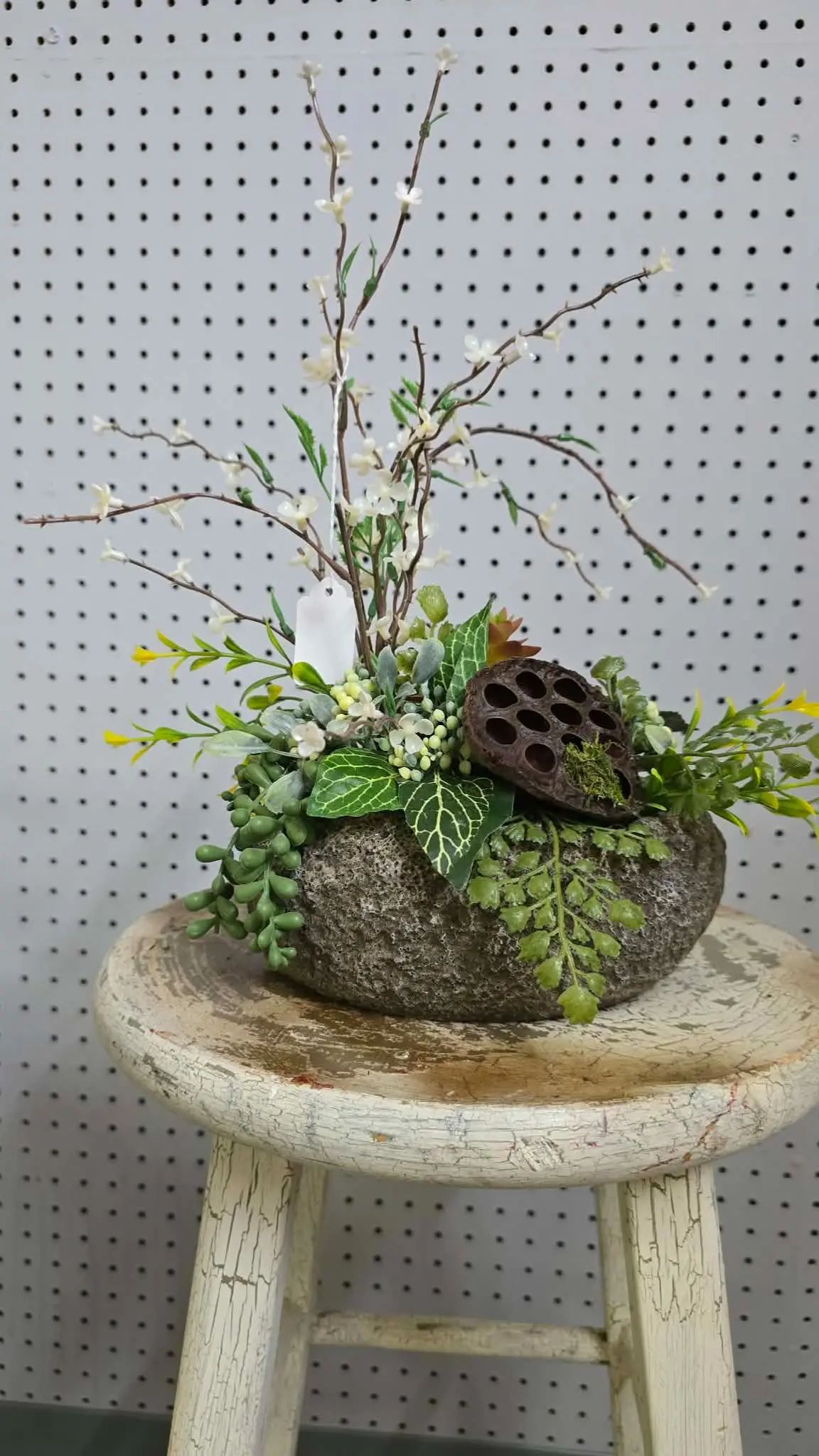 Faux Succulent Faux Rock vase