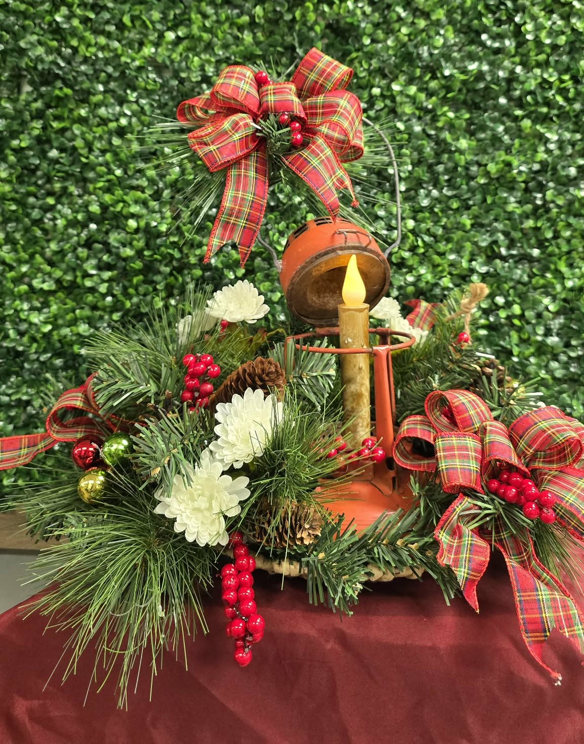 Red Lantern with Candle and bows Red Lantern with Candle and bows