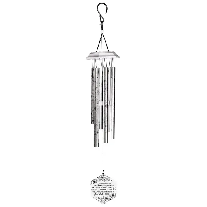 Windchime Iron Sail Angels Wings White