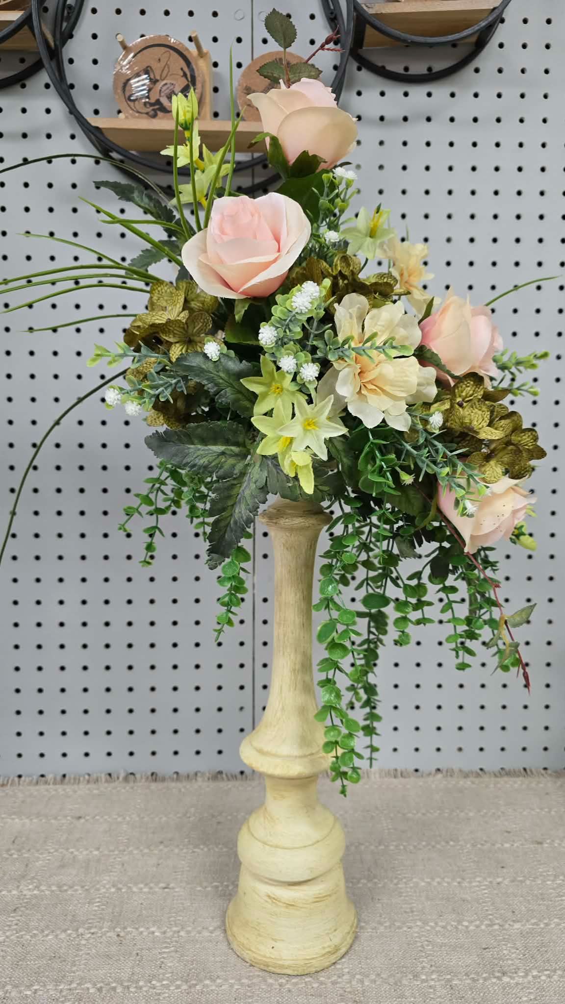 Multi - Height Silk Flower Candelsticks Multi - Height Silk Flower Candelsticks