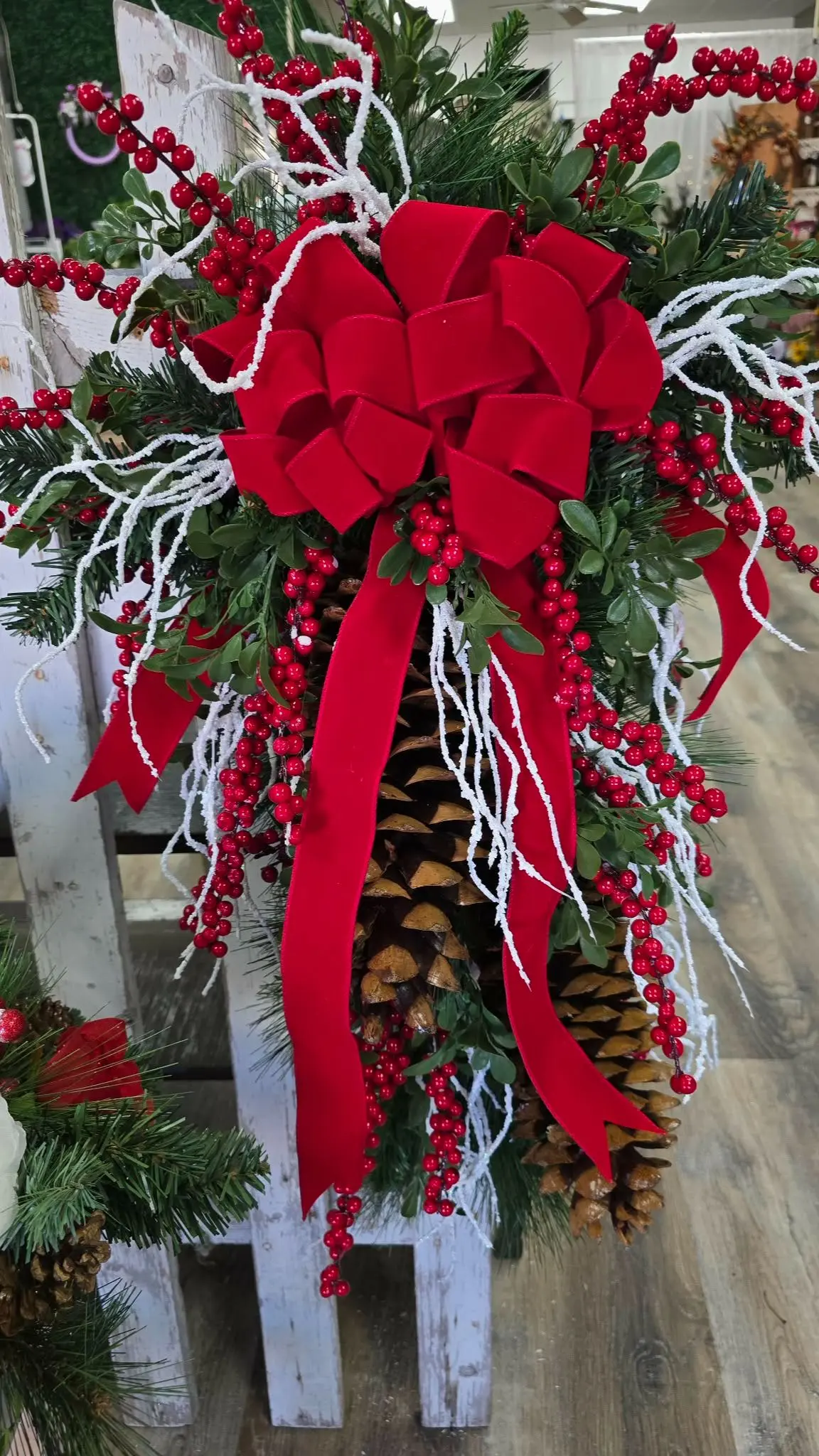 Pine Cone Christmas Swag Silk Pine Cone Christmas Swag Silk