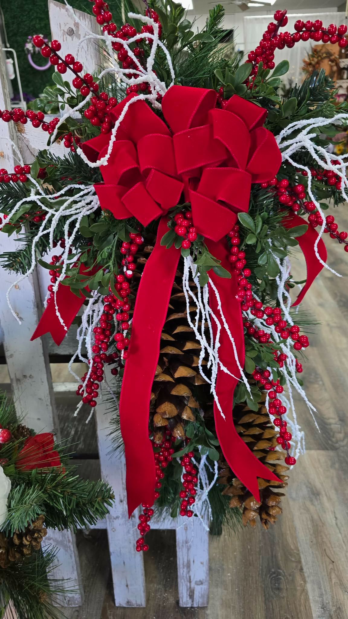 Pine Cone Christmas Swag Silk Pine Cone Christmas Swag Silk