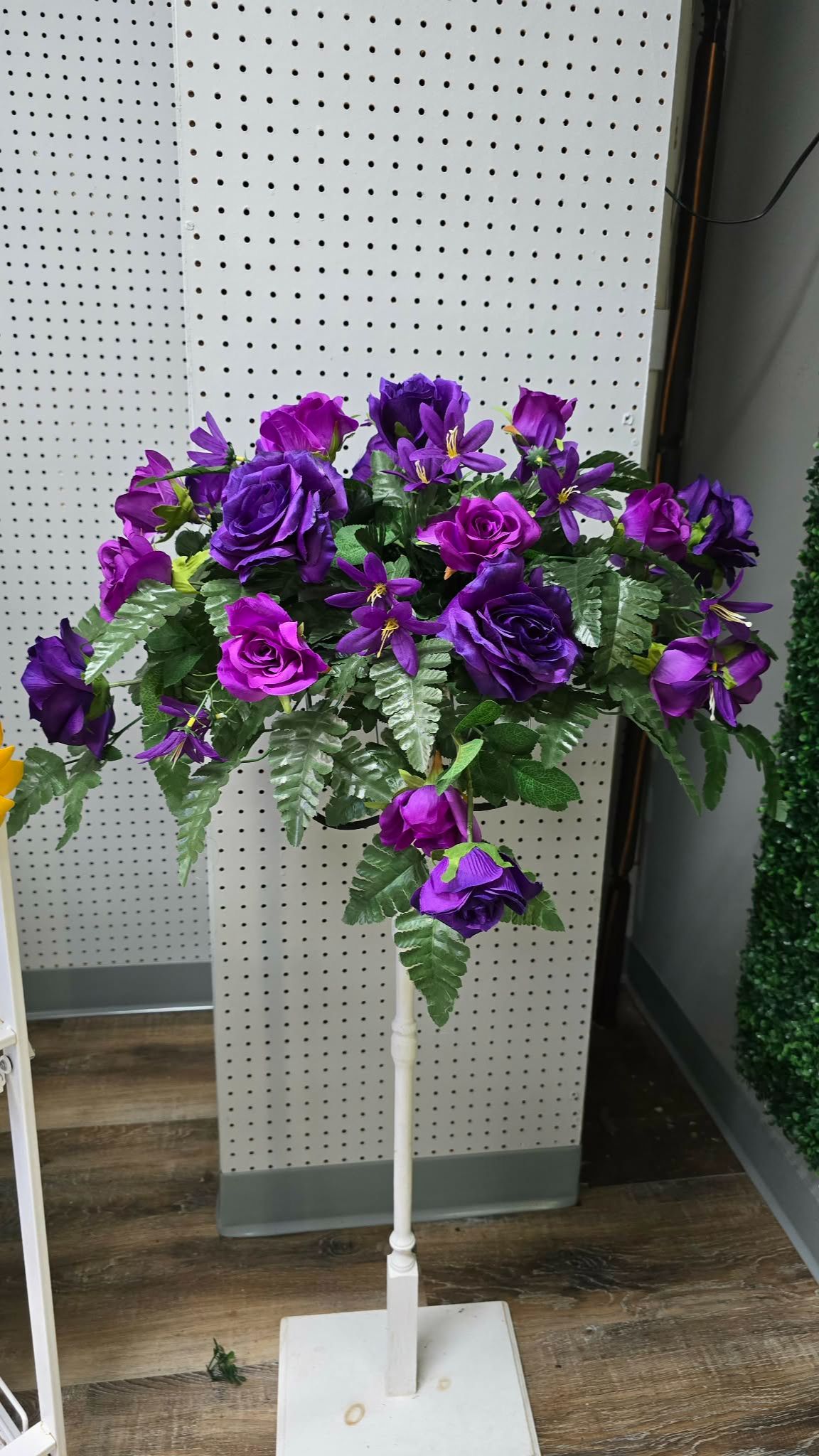 Purple Silk Roses Stone Saddle Purple Silk Roses Stone Saddle