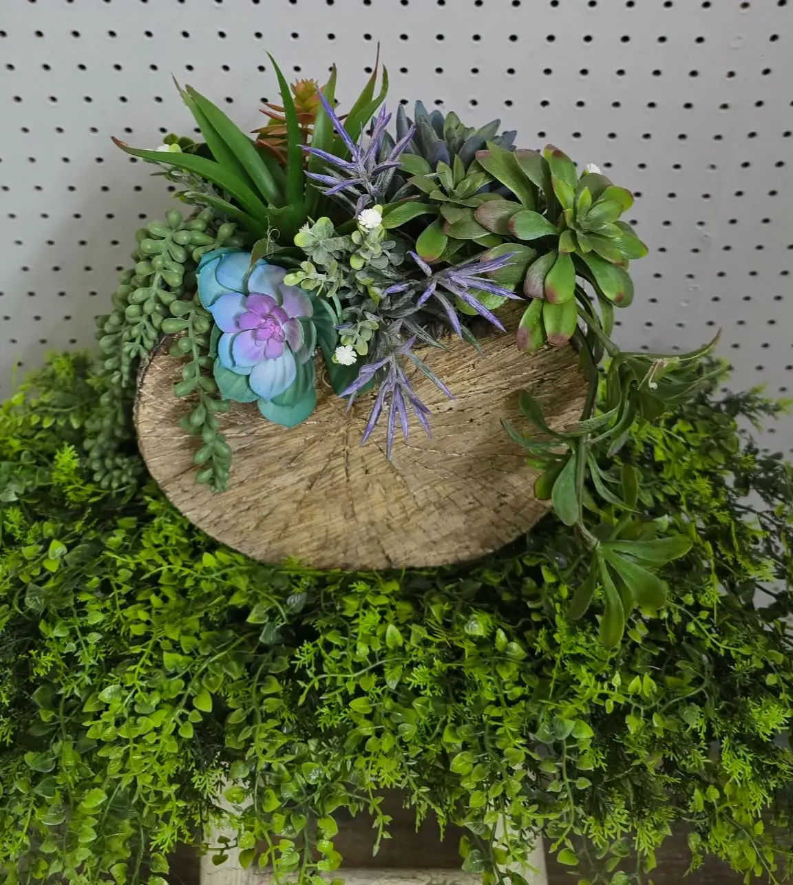 Faux Succulent in Faux log Faux Succulent in Faux log