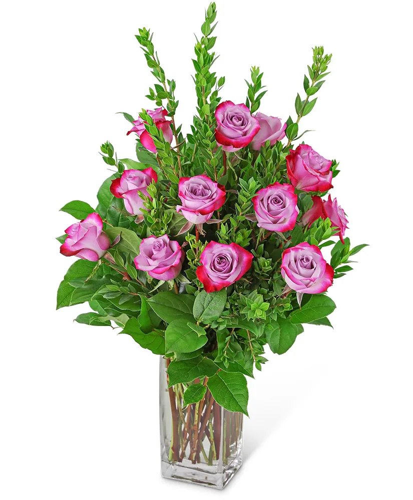 Vibrant Lavender Roses (12) Flower Arrangement Vibrant Lavender Roses (12) Flower Arrangement