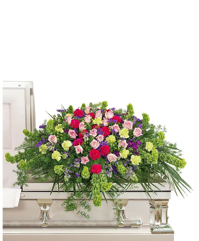 Always Remembered Casket Spray Funeral Arrangement