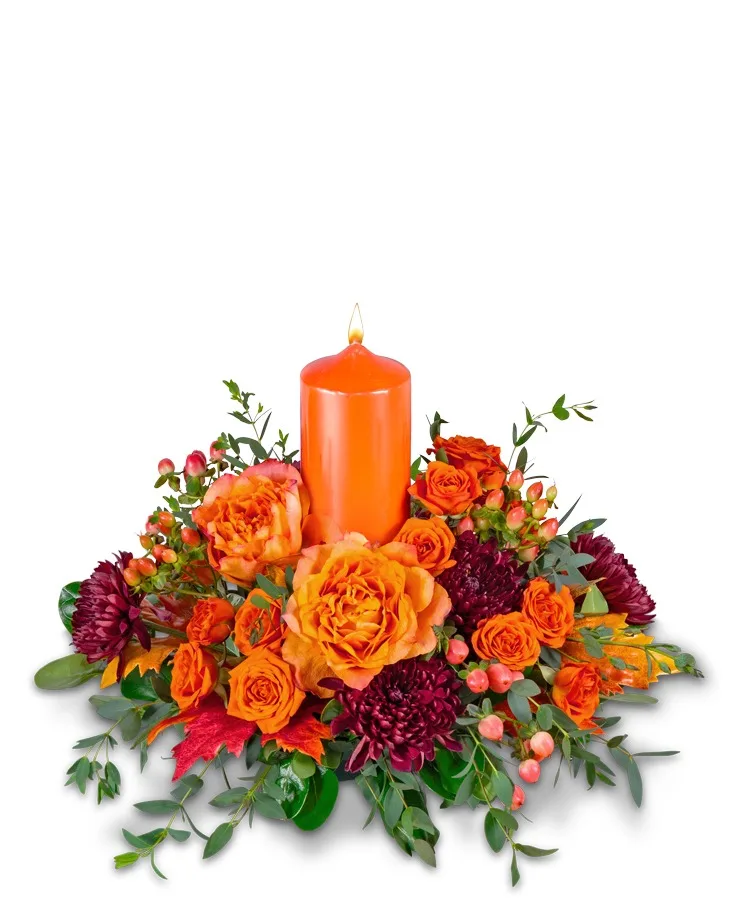 Persimmon Flame Centerpiece Flower Arrangement Persimmon Flame Centerpiece Flower Arrangement