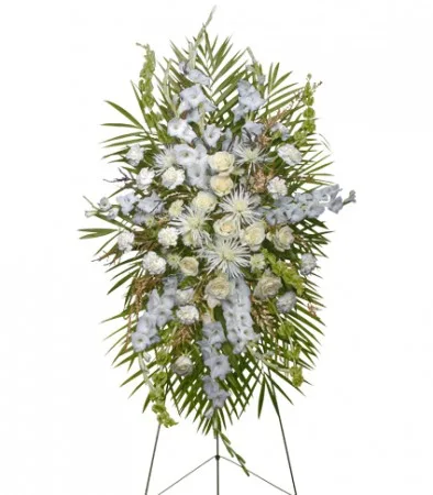 ALL WHITE STANDING SPRAY Funeral Flowers ALL WHITE STANDING SPRAY Funeral Flowers