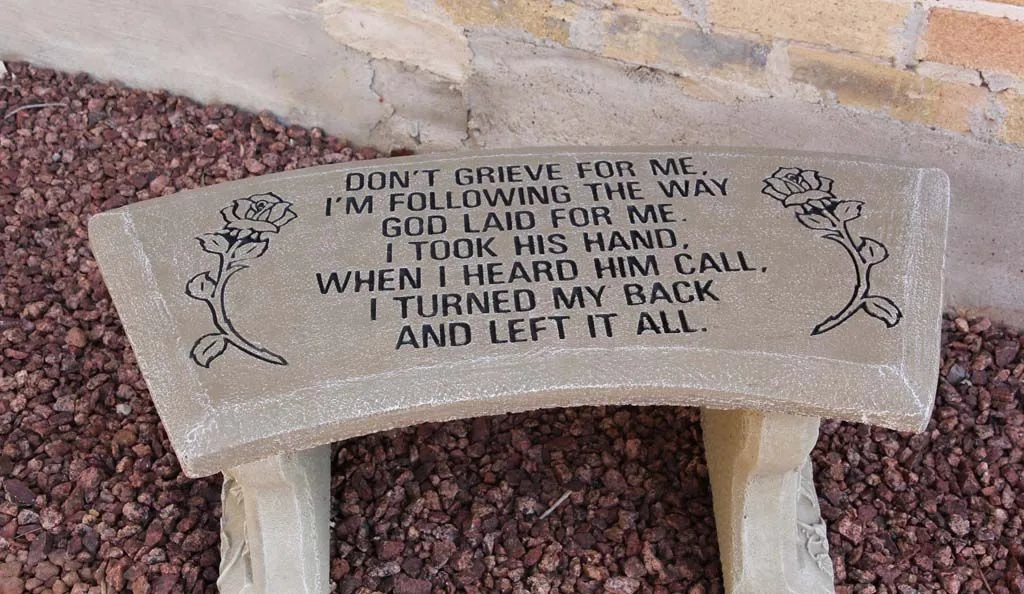 Don't Grieve For Me Memorial Bench Don't Grieve For Me Memorial Bench