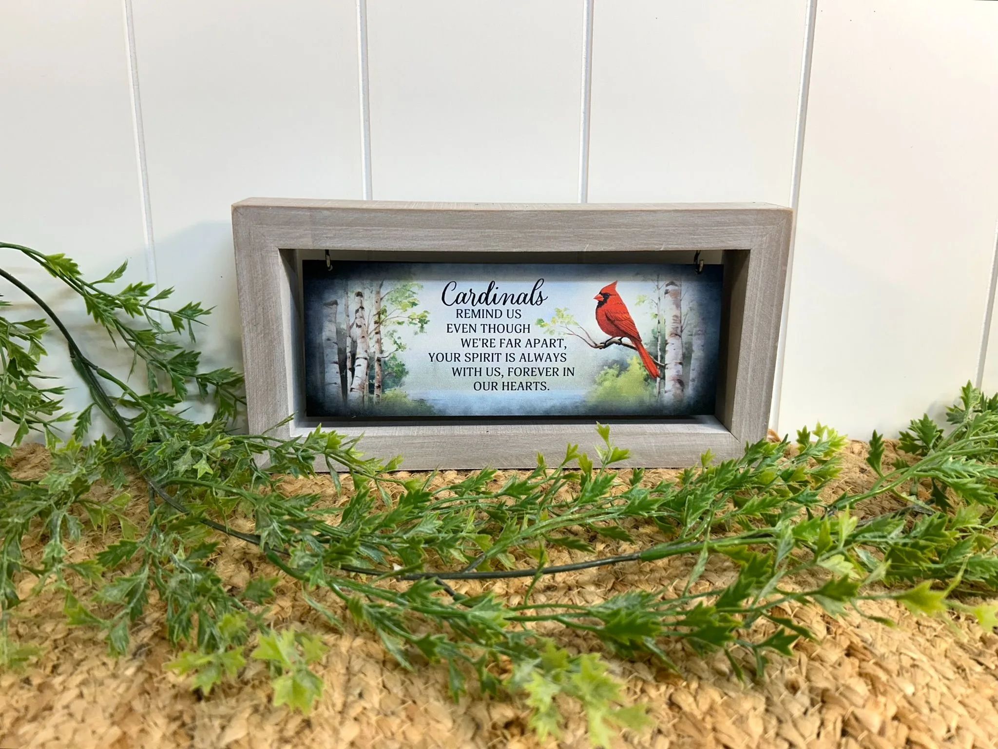 Cardinals Remind Us Framed Message Bar