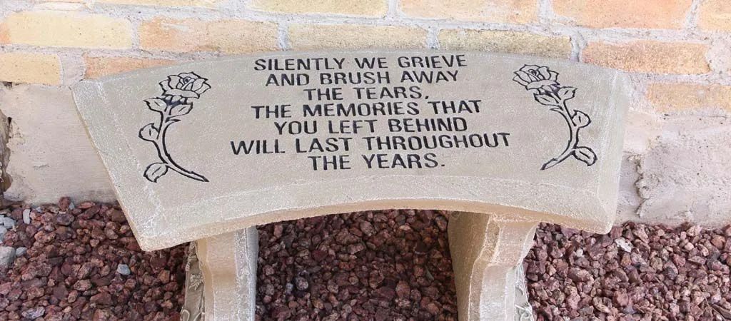 Silently We Grieve Memorial Bench