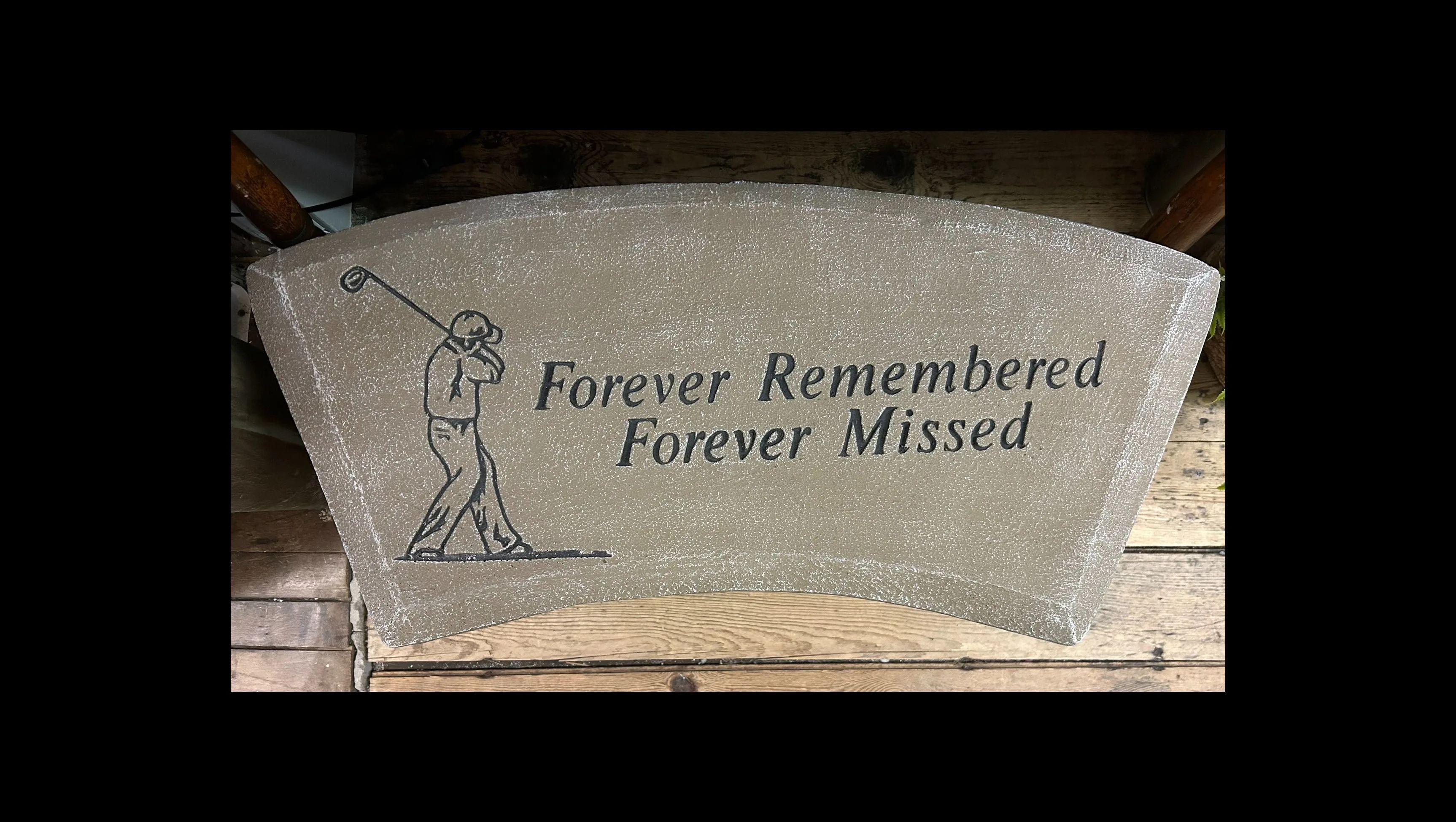 Golfer Forever Remembered Memorial Bench