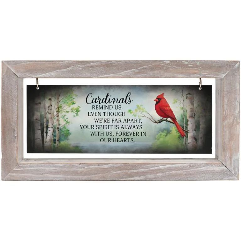Cardinals Remind Us Framed Message Bar