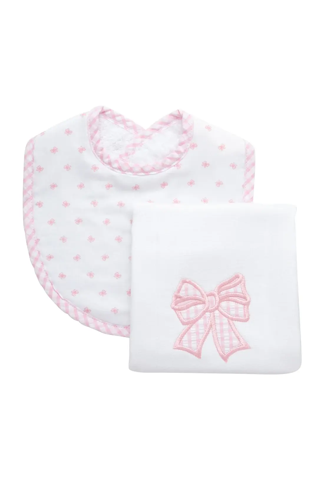 3 Marthas - Bow Basic Bib & Burp Boxed Set, Pink 3 Marthas - Bow Basic Bib & Burp Boxed Set, Pink