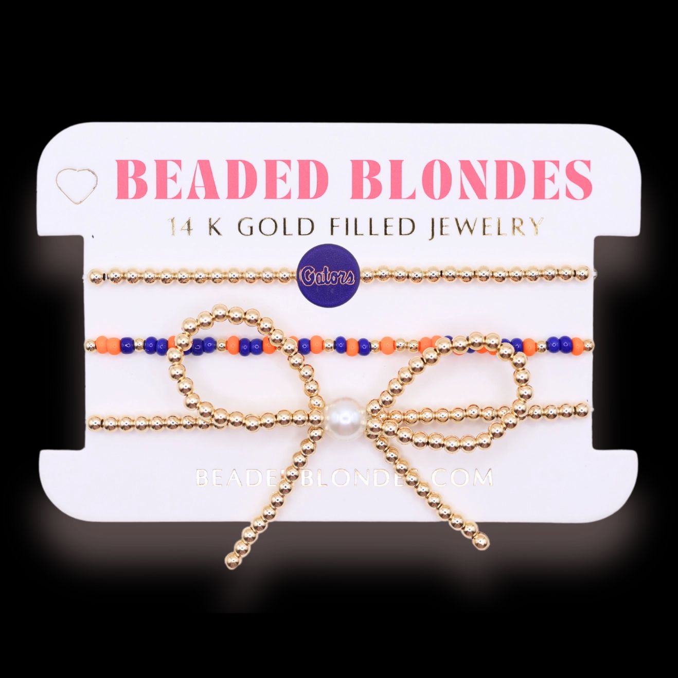 Beaded Blondes - Florida Logo Flip Bow Stack of 3