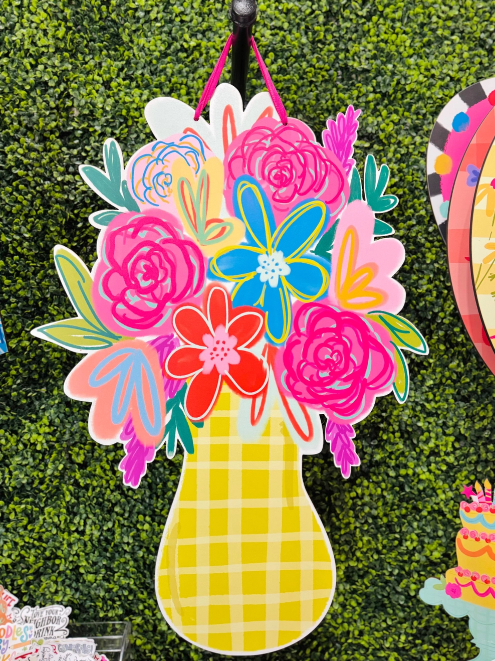 Neon Floral Vase Door Hanger Neon Floral Vase Door Hanger