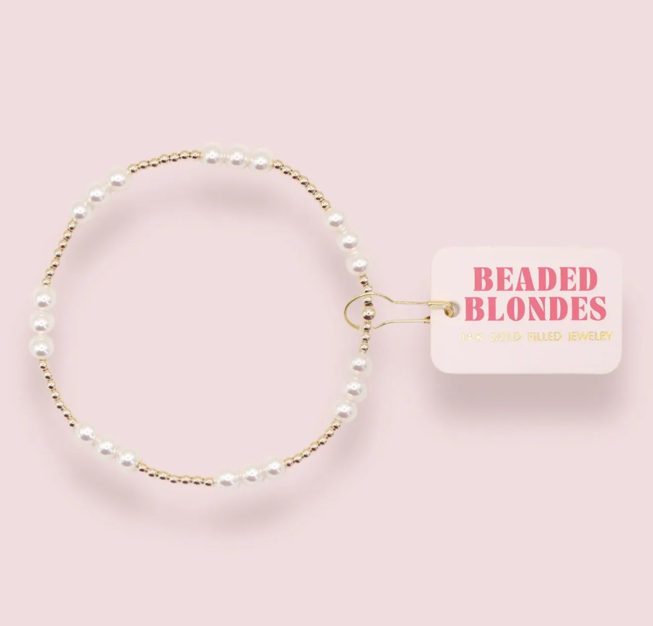 Beaded Blondes - ILY Pearl Bracelet (Kids Size) Beaded Blondes - ILY Pearl Bracelet (Kids Size)