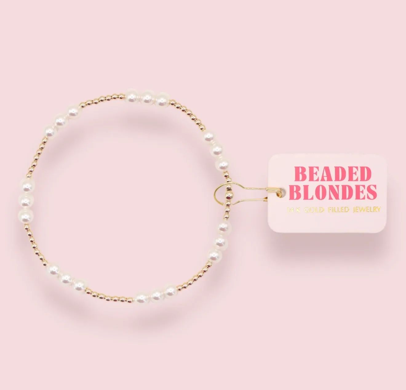 Beaded Blondes - ILY Pearl Bracelet (Kids Size)