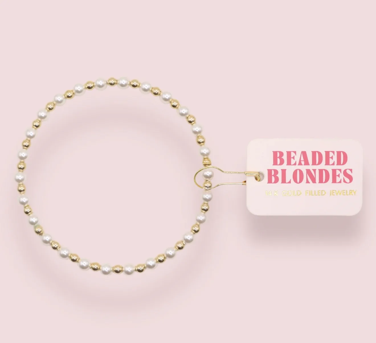 Beaded Blondes - Lucy Pearl Bracelet in Gold Beaded Blondes - Lucy Pearl Bracelet in Gold
