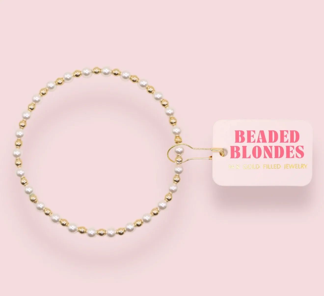 Beaded Blondes - Lucy Pearl Bracelet in Gold