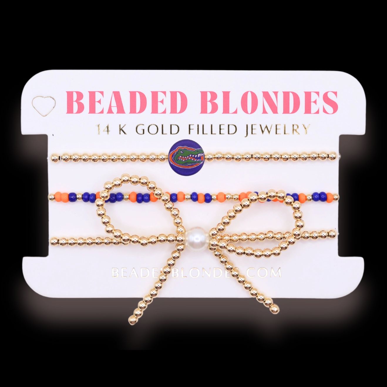 Beaded Blondes - Florida Logo Flip Bow Stack of 3