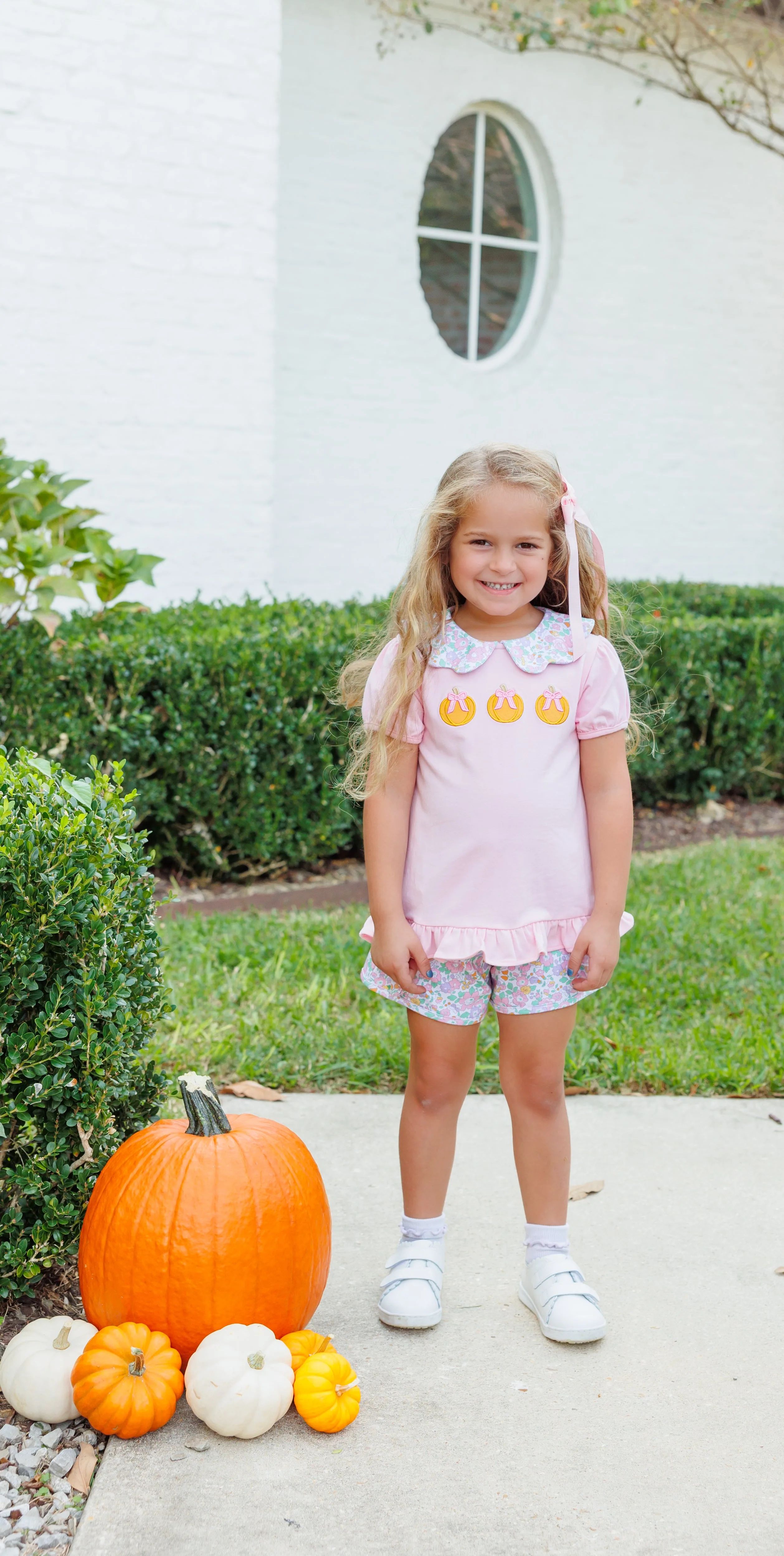 Trotter Street Kids - Pumpkin Floral Short Set