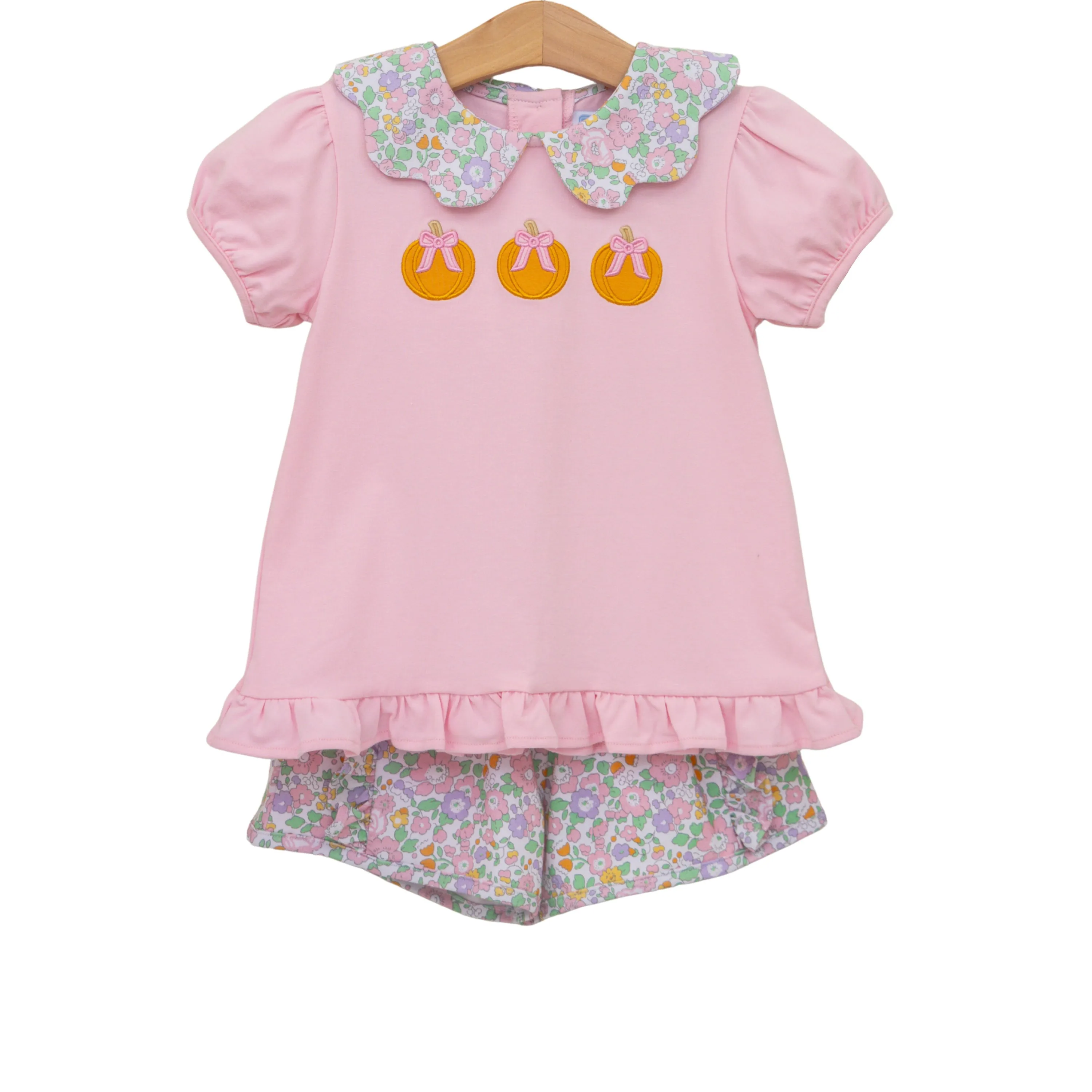 Trotter Street Kids - Pumpkin Floral Short Set Trotter Street Kids - Pumpkin Floral Short Set
