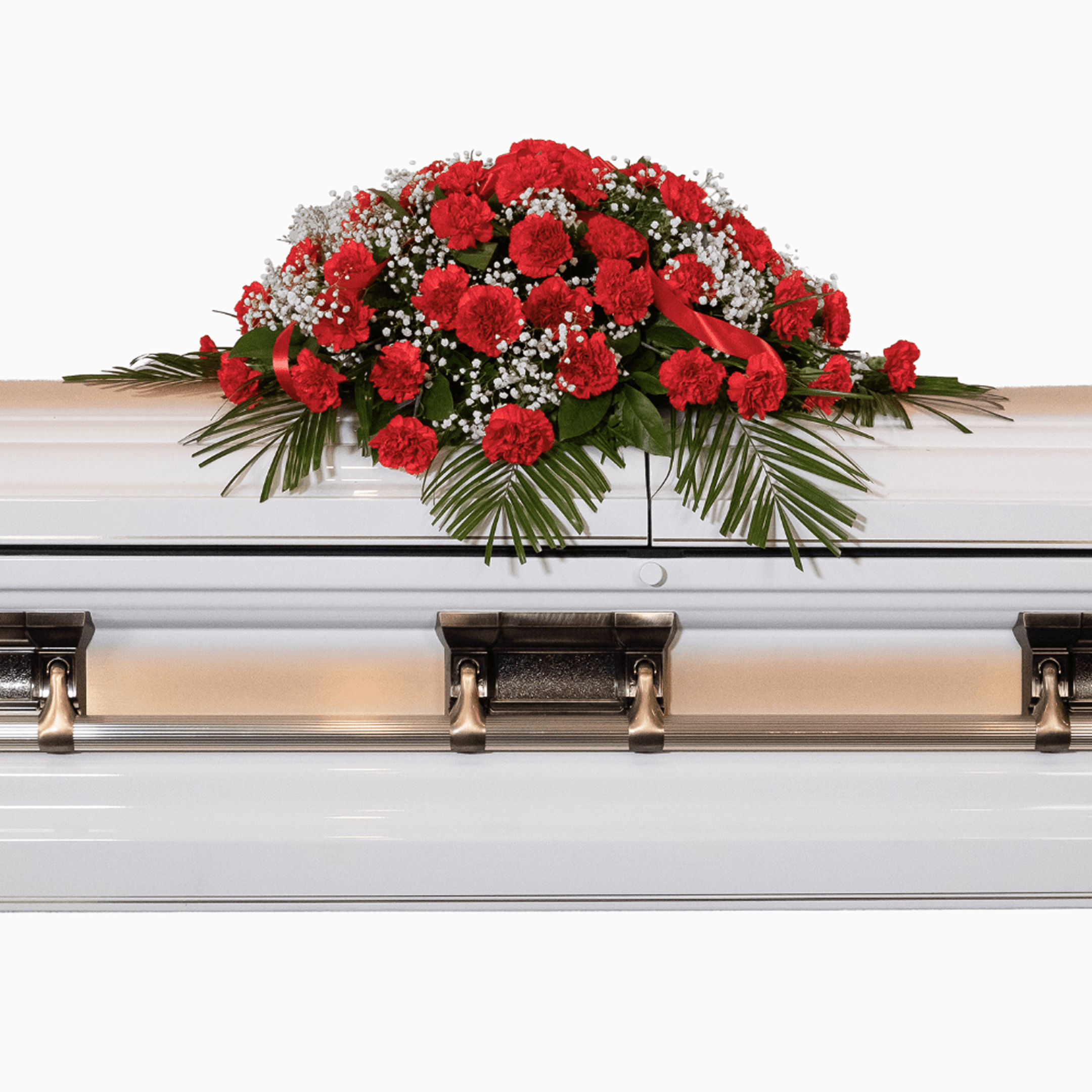 Red & Silver Casket Spray