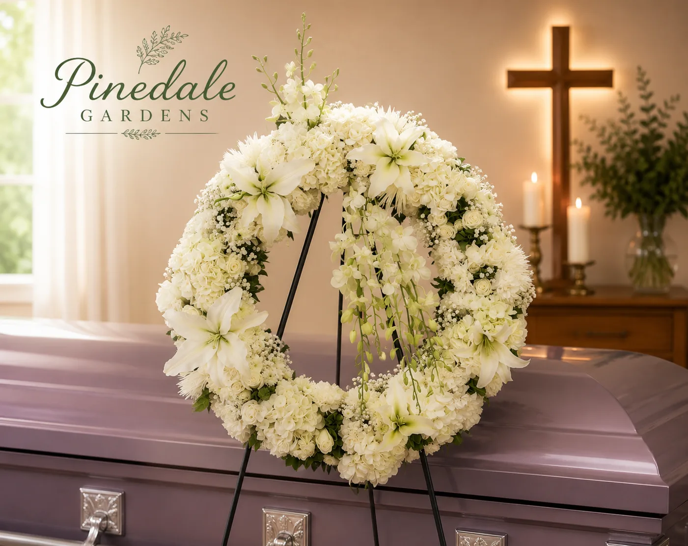 All White Sympathy Wreath All White Sympathy Wreath