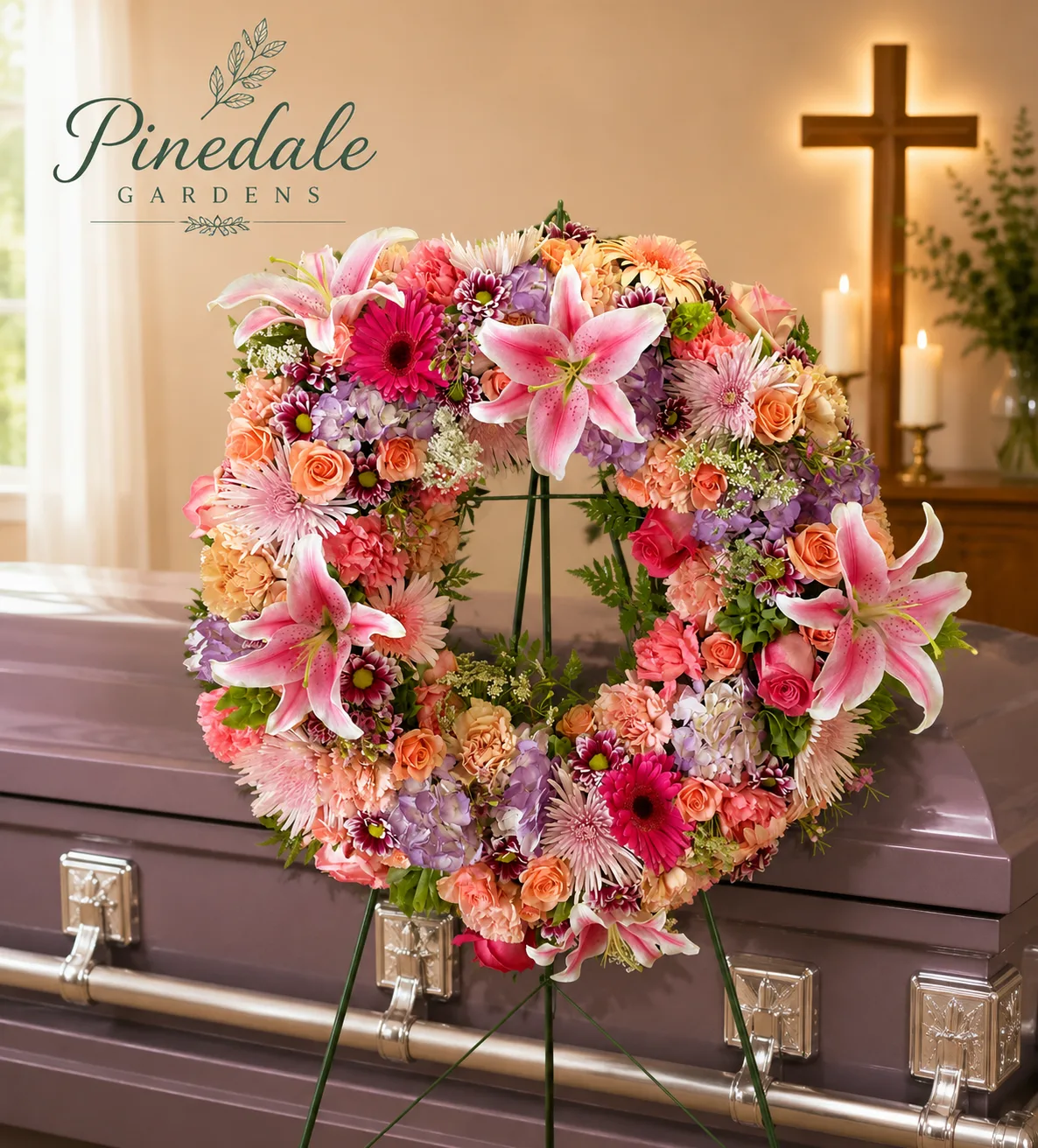 Mixed spring sympathy wreath Mixed spring sympathy wreath