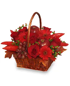 ROJO CALIENTE Canasta Floral ROJO CALIENTE Canasta Floral