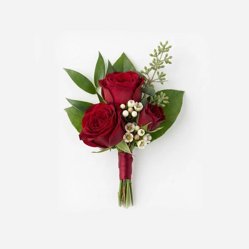 Red Garden Rose Boutonniere