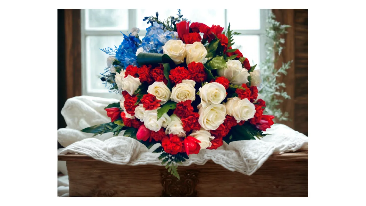 Patriotic Tribute Casket Spray Patriotic Tribute Casket Spray
