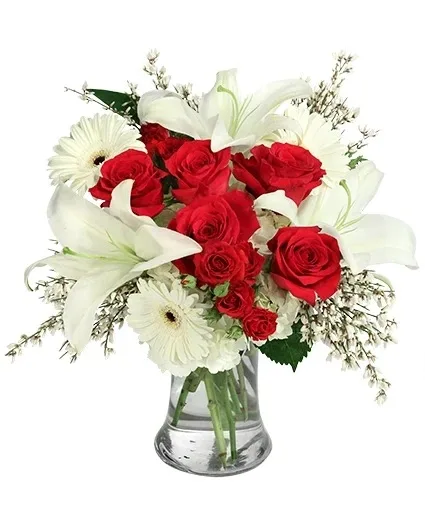 Refined Ruby & White Floral Design Refined Ruby & White Floral Design