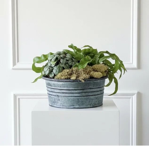 Verdigris Tin Dish Garden Dish Garden