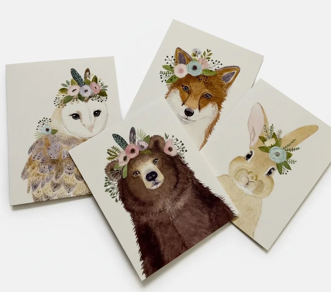 Animal Friends Single Greeting Card
